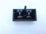 Best Quality Copy Mont Blanc Cufflinks - AAA Grade - Blue and Silver Cufflink